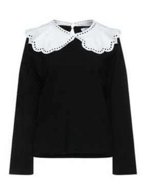 IN THE MOOD FOR LOVE Black Sweater with Detachable Eyelet Collar